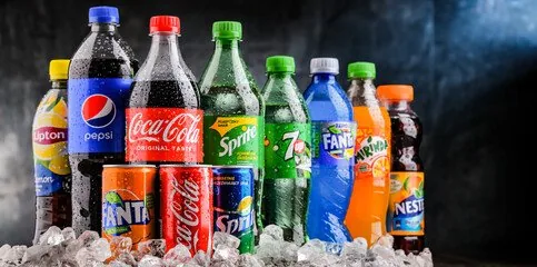 Assorted soft drink containers