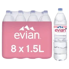 Evian supplier Europe 5 Evian 1.5 L bottle pack