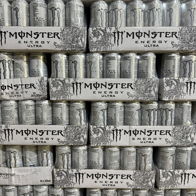 Monster Energy supplier Europe 13 Stacked Monster Ultra cases in warehouse stock