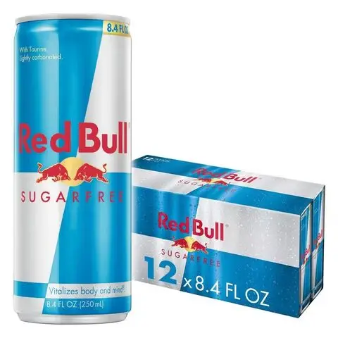 Red Bull supplier Europe 16 Red Bull Sugarfree can and 12-can pack labelled 8.4 fl oz