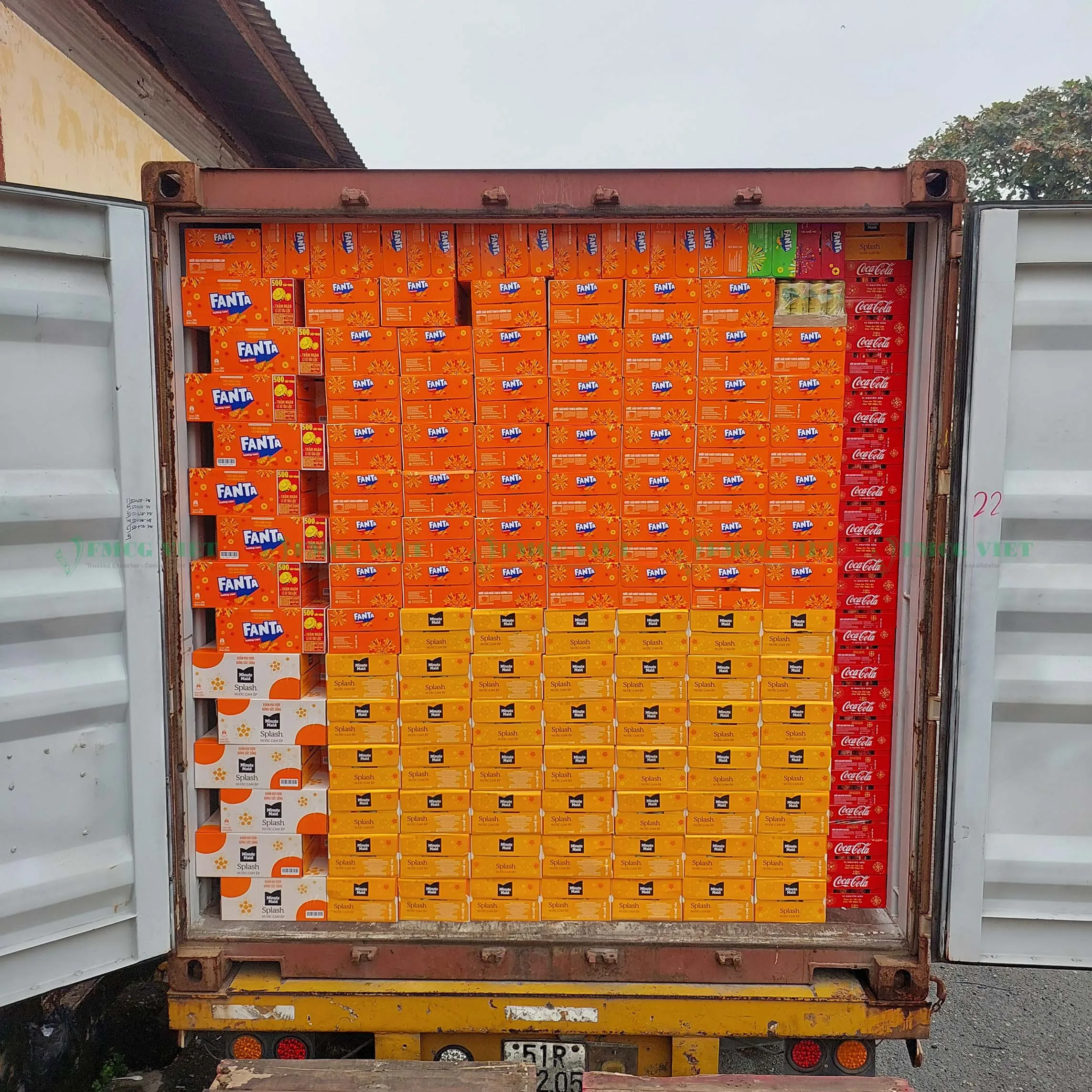 Beverage supplier Europe 3 Beverage cartons loaded to the rear of a freight trailer